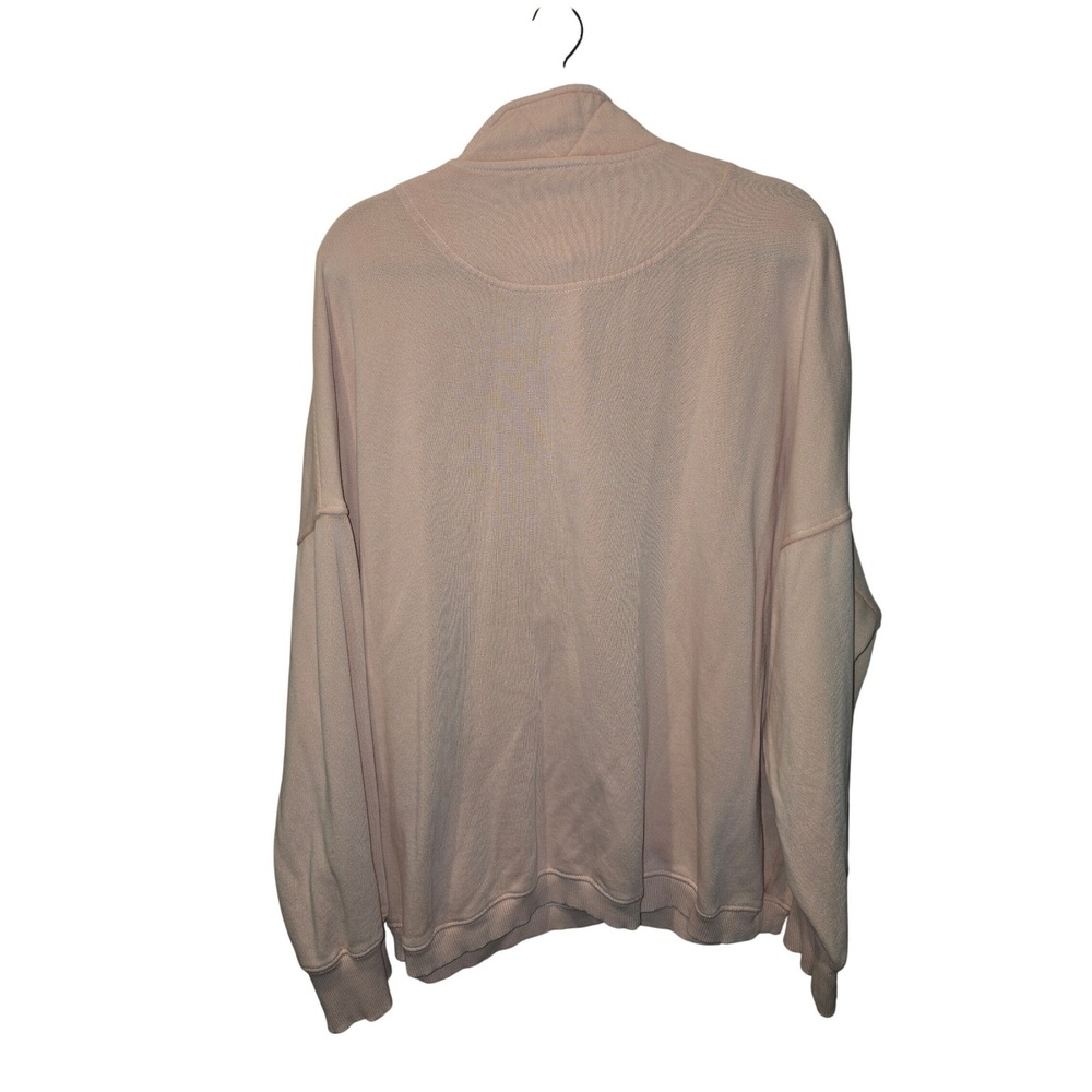 aerie Light Pink Pullover Snap-Tab Funnel Neck Sweatshirt - Picture 2 of 5